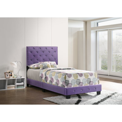 Lit sommier simple Suffolk, mauve