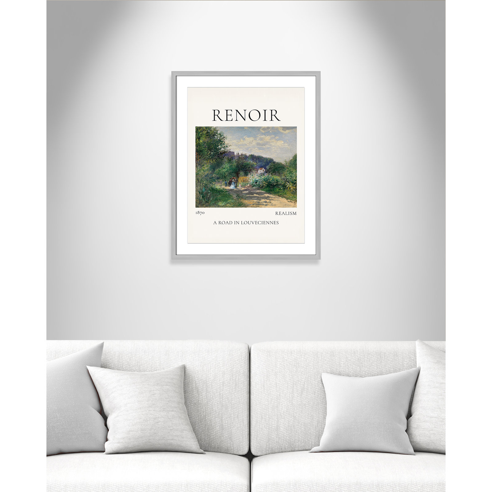 Rocchetto "A Road in Louveciennes" Print, Silver Single Picture Frame, Yes, 29.5" H x 23.5" W x 1.25" D
