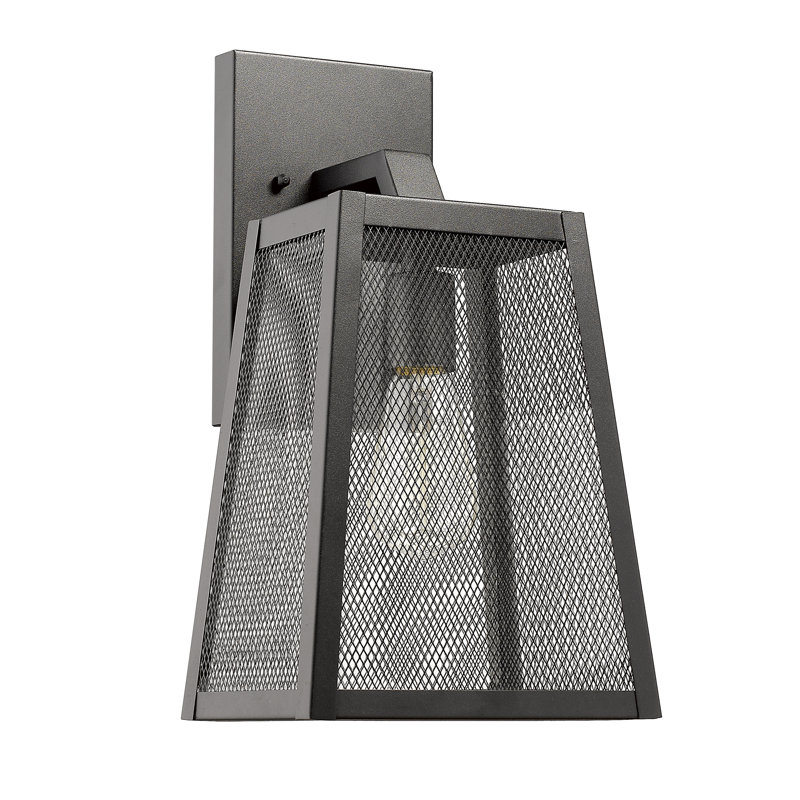 Lanterne murale d'extérieur à 1 ampoule Charlene, H 11,75 po x l 6,25 po x P 6,25 po, Noir