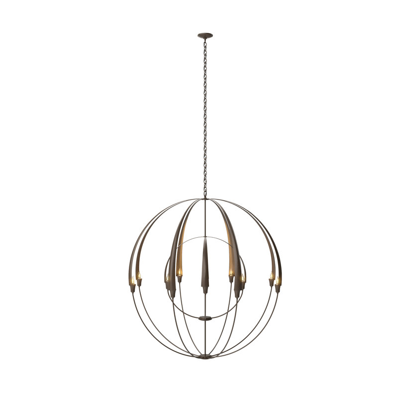 Lustre sphérique double 12 lumières Cirque, Bronze