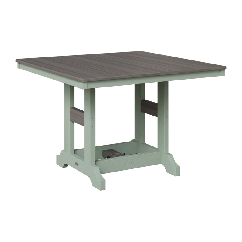 Table de bar carrée 44 po Berlin Gardens Garden Classic, Gris côtier, Écume de mer, écume de mer