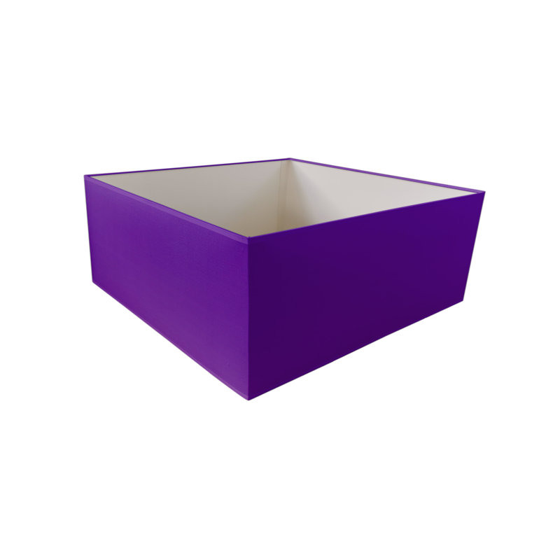 Silk Rectangle Lamp Shade ( Uno ), 27cm H x 45cm W x 45cm D, Violet