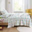 Ensemble de draps en flanelle de coton pour grand lit 4 pièces, motif arbre des Fêtes blanc, lavable à la machine, drap plat, 2 taies d'oreiller ajustées et incluses