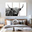 BW Highland Cow Wall Art, reproduction d'art sur toile-642309421