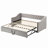 Upholstered Tufted Daybed With Armrests And Pop Up Trundle-1018309704