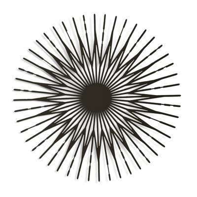 Rayons de soleil, décoration murale en métal, art mural moderne, accent mural (grand, noir)