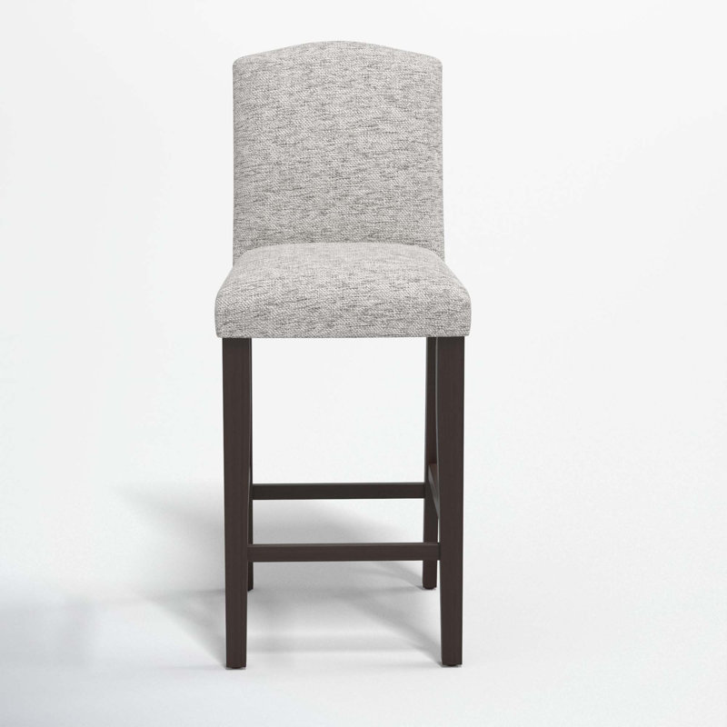 Tabouret de bar et de comptoir April, Tabouret de bar (siège d'une hauteur de 31 po), Tweed Sustain® brume Milsap, Bois noir