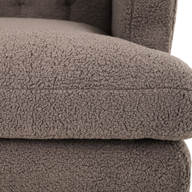 Chaise rembourrée de salon et de chambre à coucher, style brun roux, revêtement de qualité, conception ergonomique, coussin d'assise confortable, polaire douce, dossier, structure en bouleau
