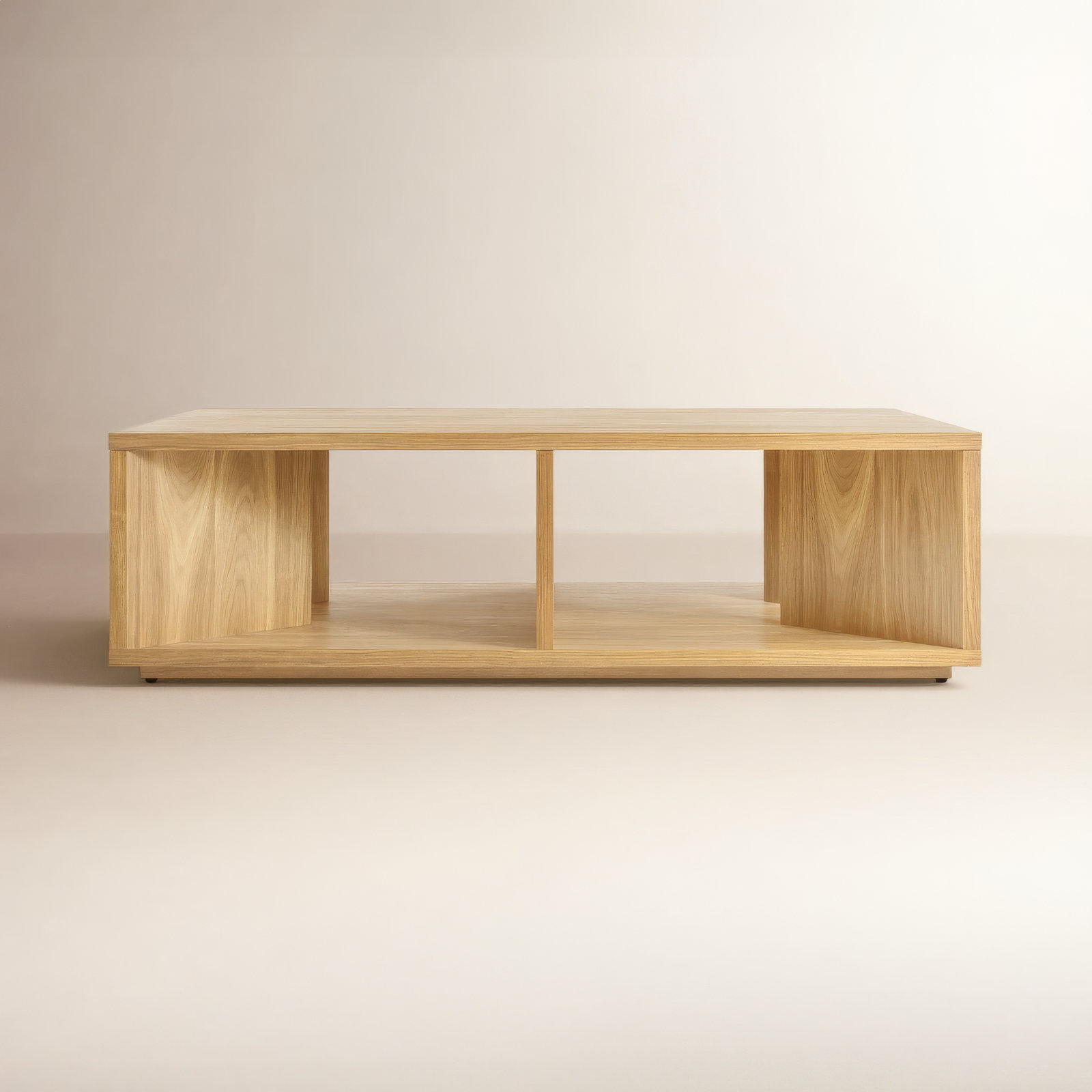 Low Space Solid Wood Single Coffee Table, White Oak