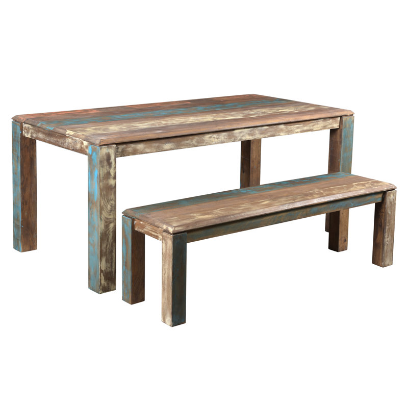 Table de salle à manger en bois massif Strickland, H 30 po x L 60 po x l 36 po