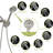 8 Shower Head , 4.7" Rain Showerhead, Brushed Nickel Coating, Plastic Dual Head, Showerhead With 8 Spray Patterns, Hand-118034400