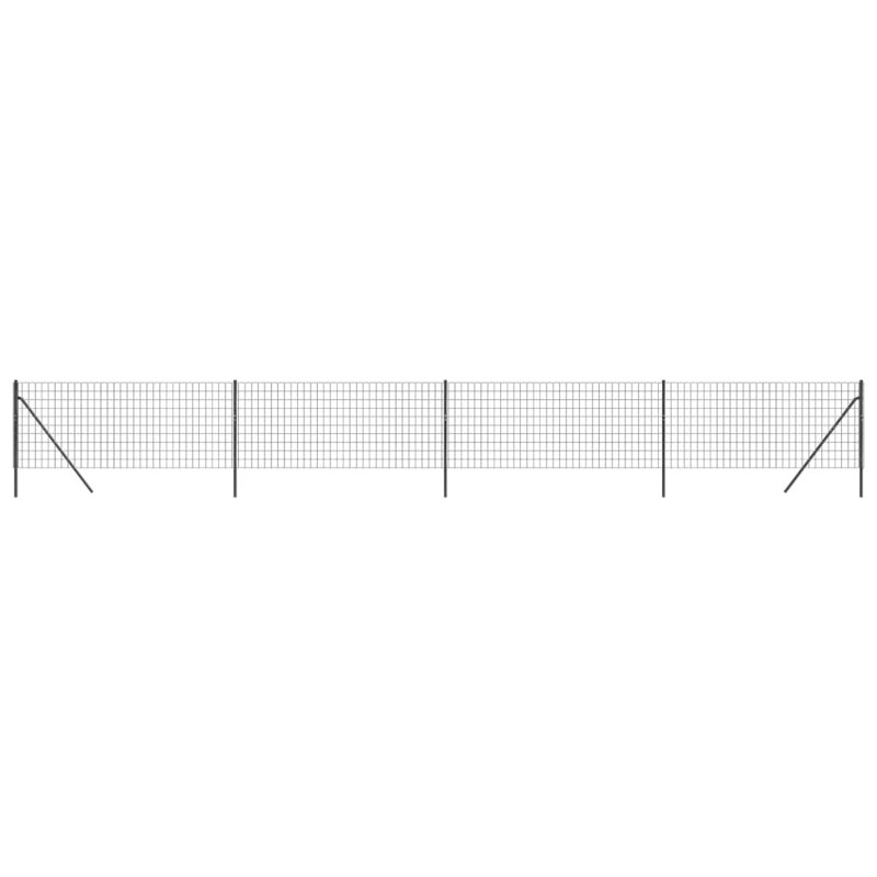 Nelda Anthracite Metal Fence Panels, 140cm H x 1000cm W, 7, Anthracite