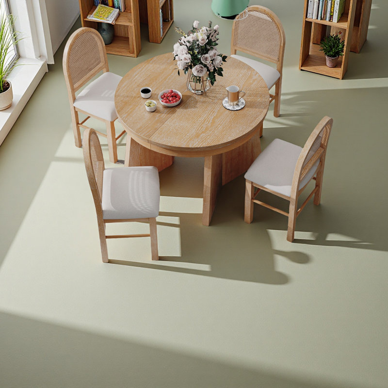 Ensemble de table de salle à manger 5 pièces pour 5 personnes, ensemble de table de salle à manger extensible rétro avec 4 chaises rembourrées