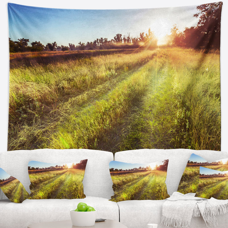 Tapisserie de jardin en milieu de ferme paysage, H 68 po x l 80 po