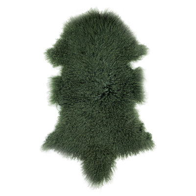 Mccalla Sheepskin Area Rug in Olive Green