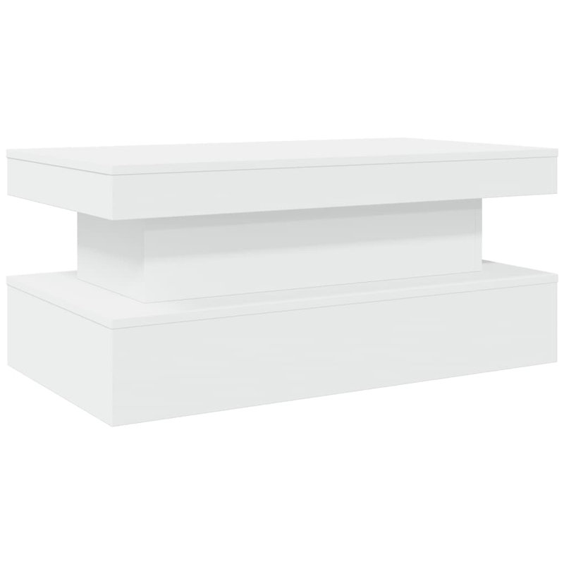 Coffee Table With LED Lights 19.7"X15.7", White