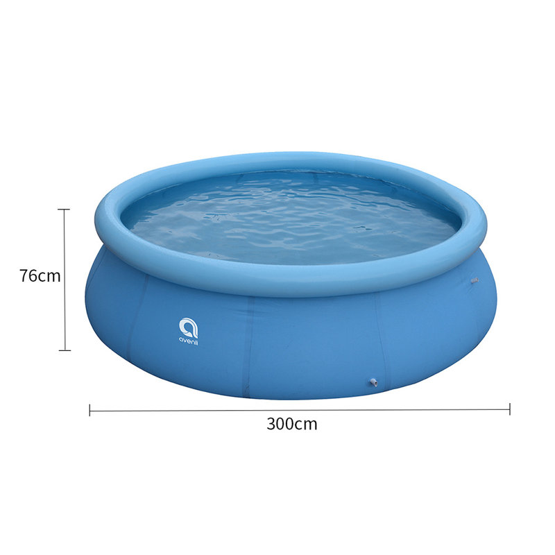Plastic Round Inflatable Pool H x W x L, 76cm H x 300cm W x 300cm D
