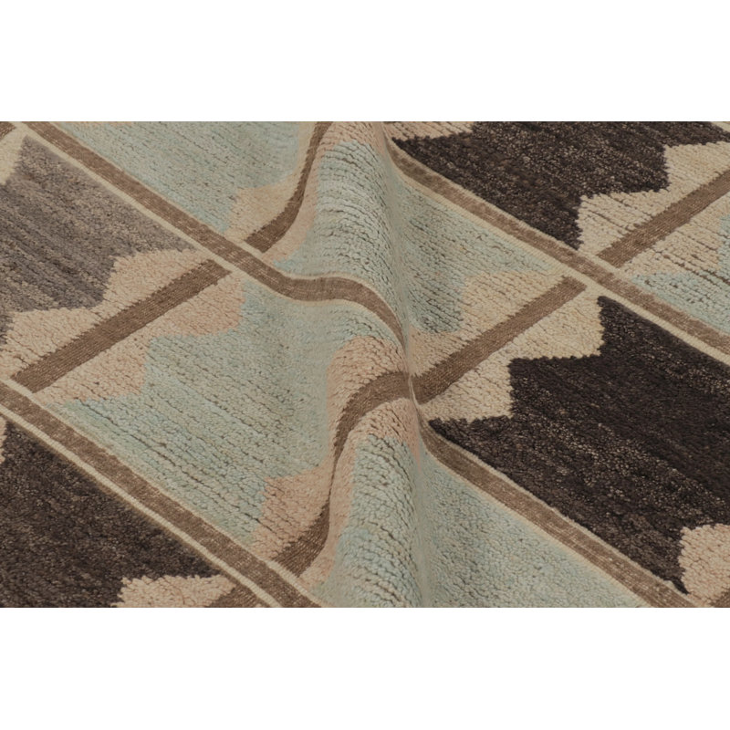 Scandinavian Wool Geometric Area Rug, Rectangle 14' x 20'