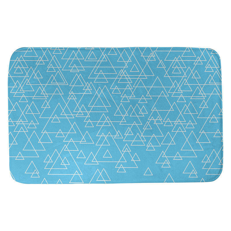 Tapis pour salle de bain Avicia, l 21 po x L 34 po, Bleu