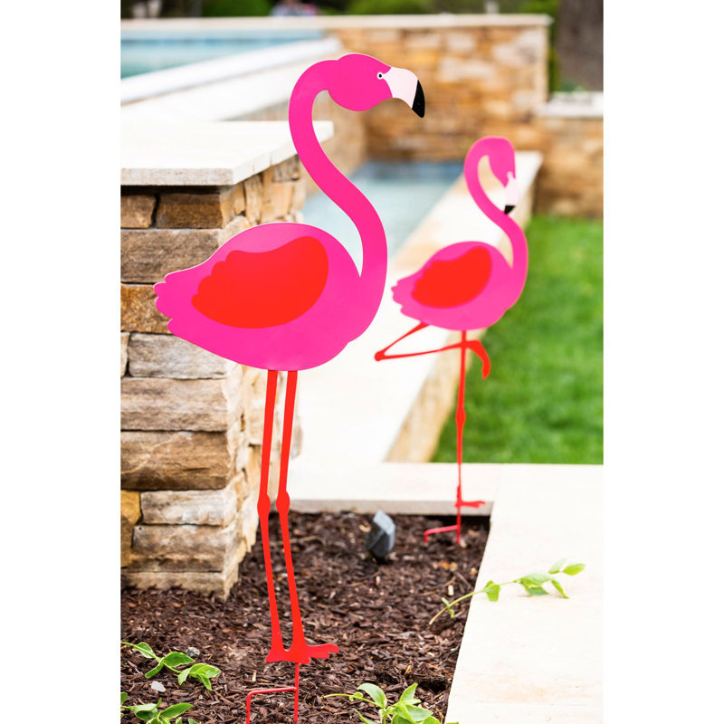 Ensemble de 2 panneaux de jardin Schiff Flamingo