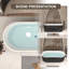 Baignoire de trempage autoportante en acrylique noir brillant de 59 pouces avec drain chromé