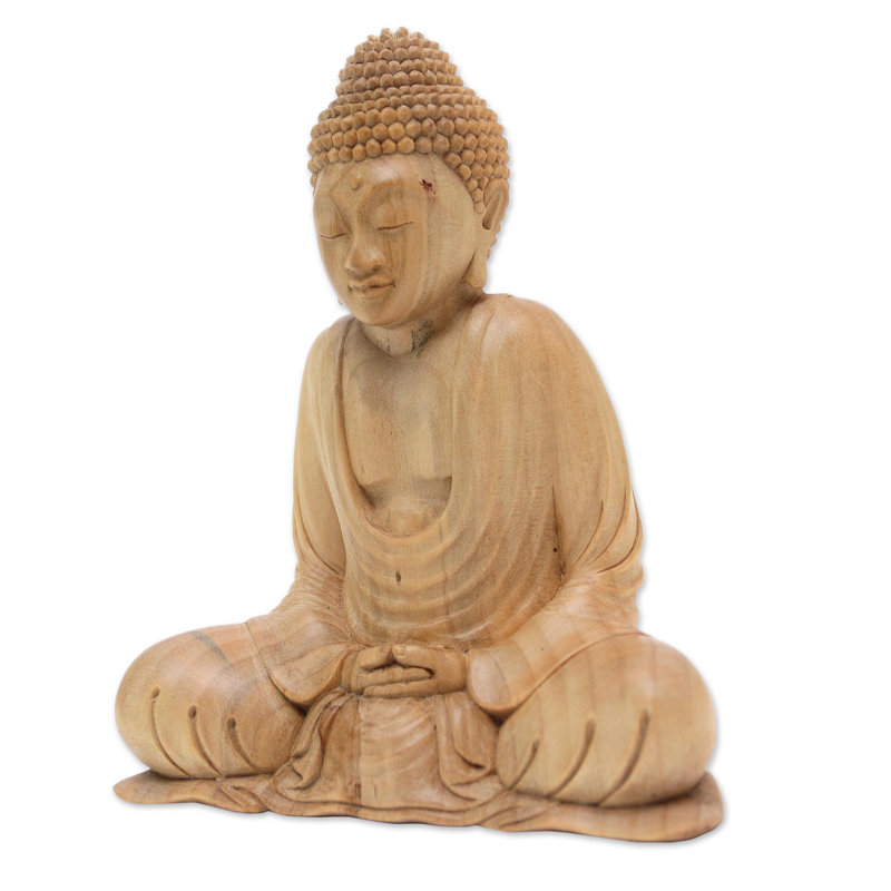Figurine en bois geste bouddha Romanzi