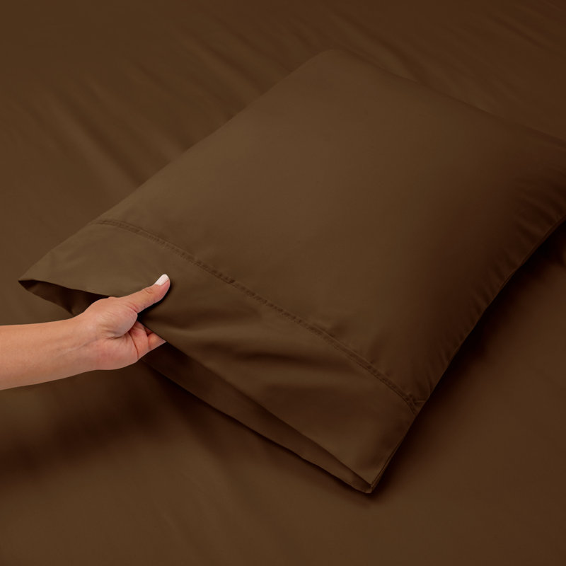 Microfiber Sheet Set, Brown, Queen Fitted Sheet