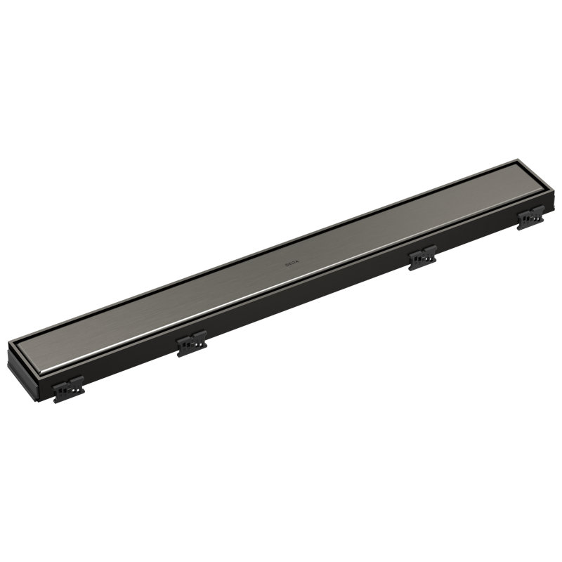 24" Reversible Linear Shower Drain Trim, Black Stainless