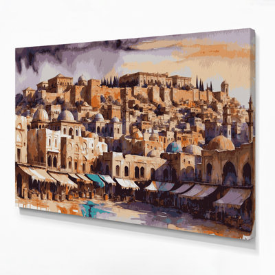 Cities Amman Jordan Beige Canvas Wall Art