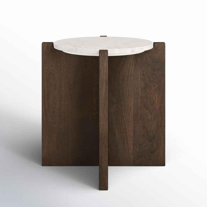 Abstract End Table, Dark Brown