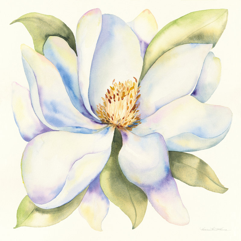 "Magnolia" par Kathleen Parr McKenna - reproduction d'art sur toile non encadrée, H 12 po x l 12 po