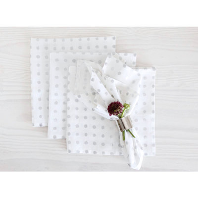 Dots - 100% Pure Linen Dinner Napkins