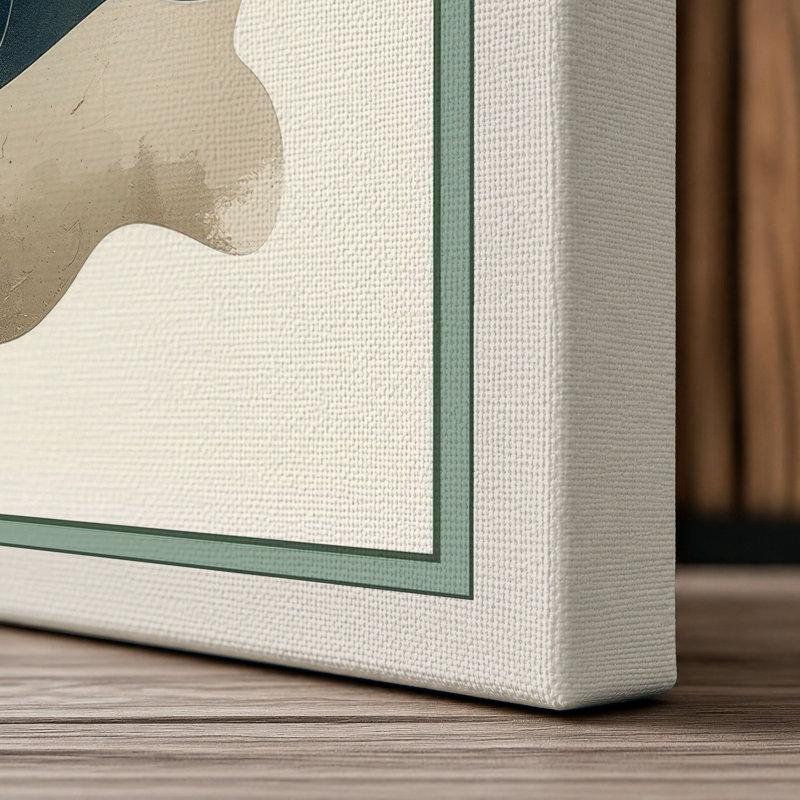 Seal Among Currents Boho - Wrapped Canvas, 30x20 - 76.2 x 50.8 cm, Cream Border