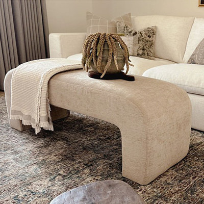 Steven 47" Chenille Waterfall Bench by Kelly Clarkson Home