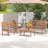 4 - Person Acacia Wood Patio Conversation Set with Cushions-404279848