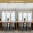 Delmo 4 - Light 43.7'' Kitchen Island Jar Pendant Modern Linear Chandelier with Clear Glass Shades-138620024-138620021