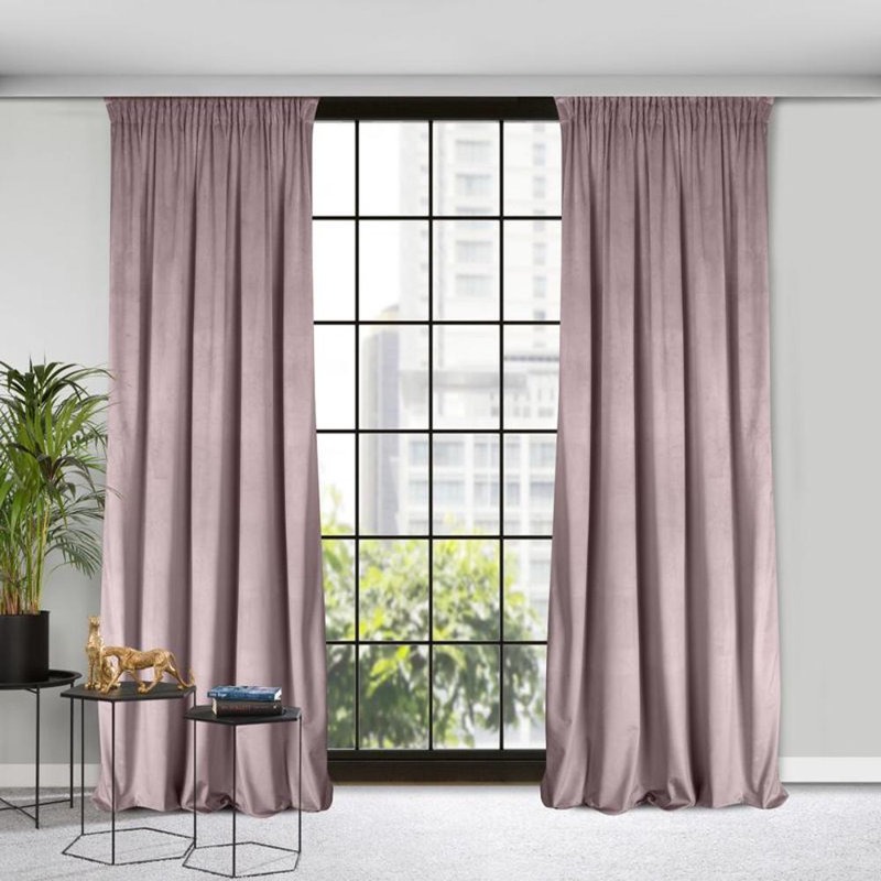Melanie Slot Top Blackout Curtain, Powder