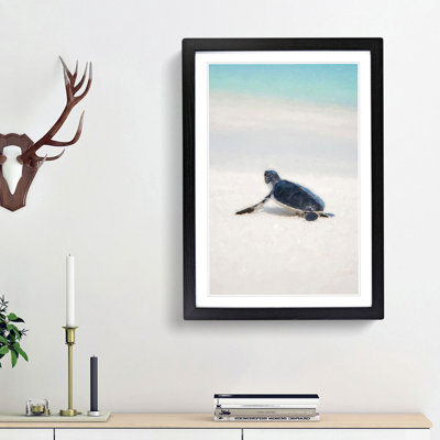 New Born Sea Turtle in Abstract - Framed Print