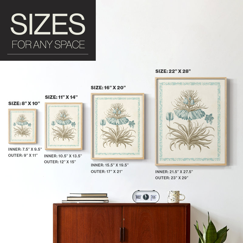 Reproduction encadrée Willow Blue Besler II - bois massif