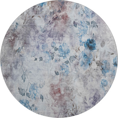 Premium Machine Washable Prisco Blue Rug