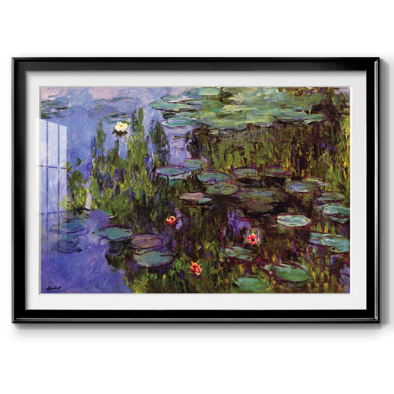 Jardins encadrés sur papier par Claude Monet, Noir, H 30 po x l 44 po x P 1,5 po