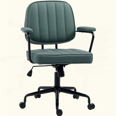 Office Chair, Adjustable For Home & Office, Comfy Seating With Stylish Retro Vibe