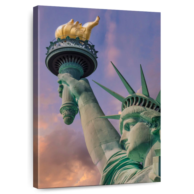 Aime Statue Of Liberty At Sunset, 48" H x 32" W