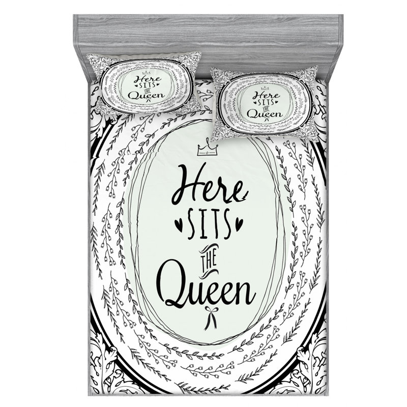 Microfiber Floral Sheet Set, Queen Sheet Set with Fitted Sheet