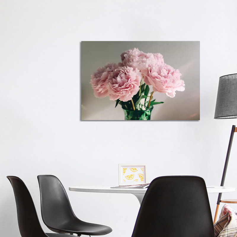 Pink Peonies on White I 1 Piece Wrapped Canvas Wall Art, 101.6 cm H x 66.04 cm W x 1.91 cm D