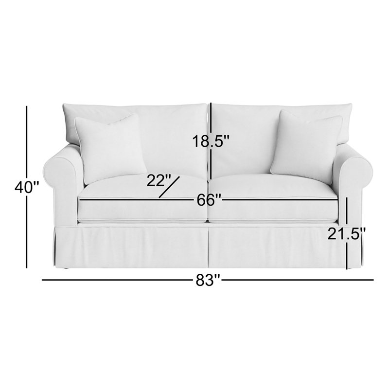 Amari 83" Slipcovered Sofa, Classic Bleach White Twill