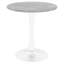 Table basse ronde avec plateau en marbre gris ardoise et blanc de 27,6 po, base Mid-Century, 4 sièges