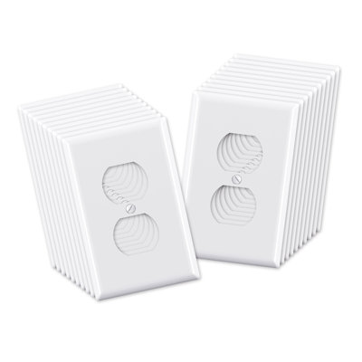 1-Gang Midsize  4.9"X 3.15" Duplex Switch Wall Plate,UL Listed, Glossy White（20 Pack）