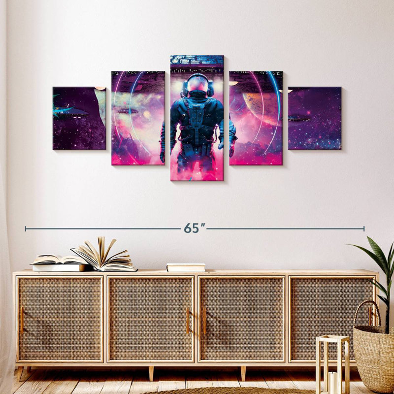 Astronaut And Spaceship, 24" H x 55" W