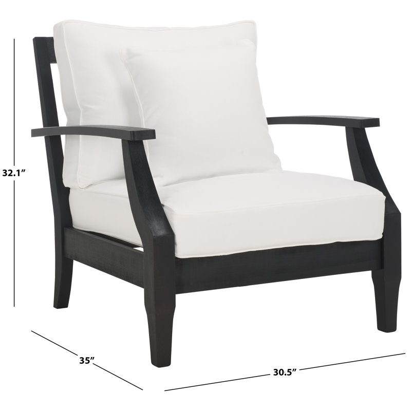 Chaise de patio avec coussins Samya, Noir, noir, noir, noir, Blanc